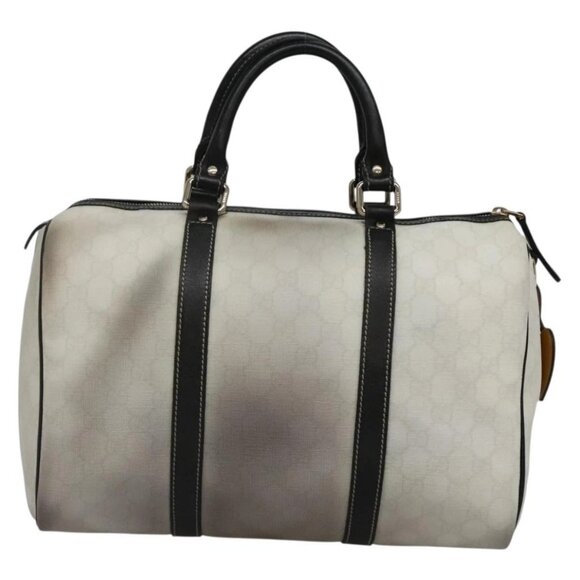 GUCCI GG Supreme Boston Bag PVC White Gold 193603 Auth 140312 - Picture 3 of 16